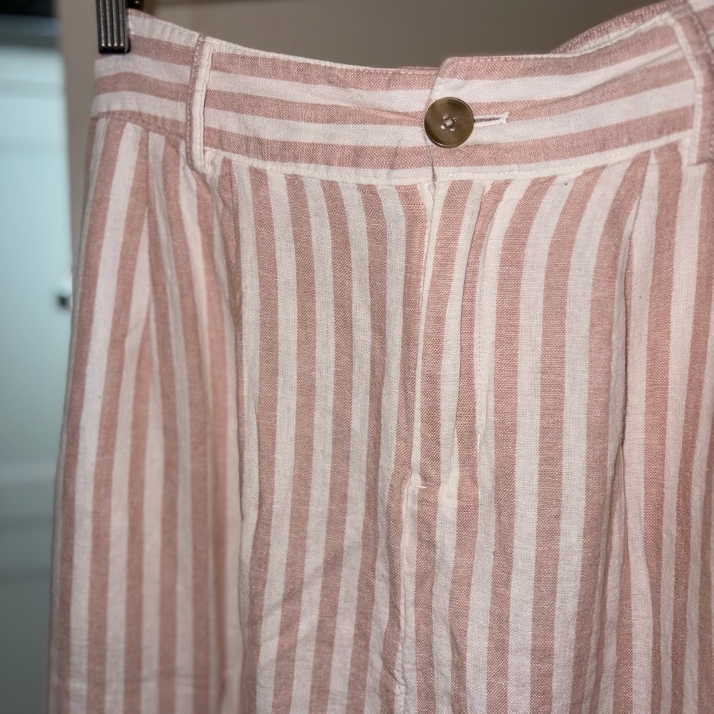 Pink and White Striped Maxi Skirt with pockets - Picture 2 of 5